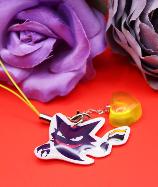 Haunter Enby Flag Phone Charm